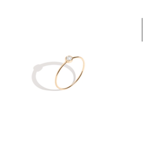 Aurate Stackable Diamond Bezel Ring - Size 4 - Picture 1 of 8